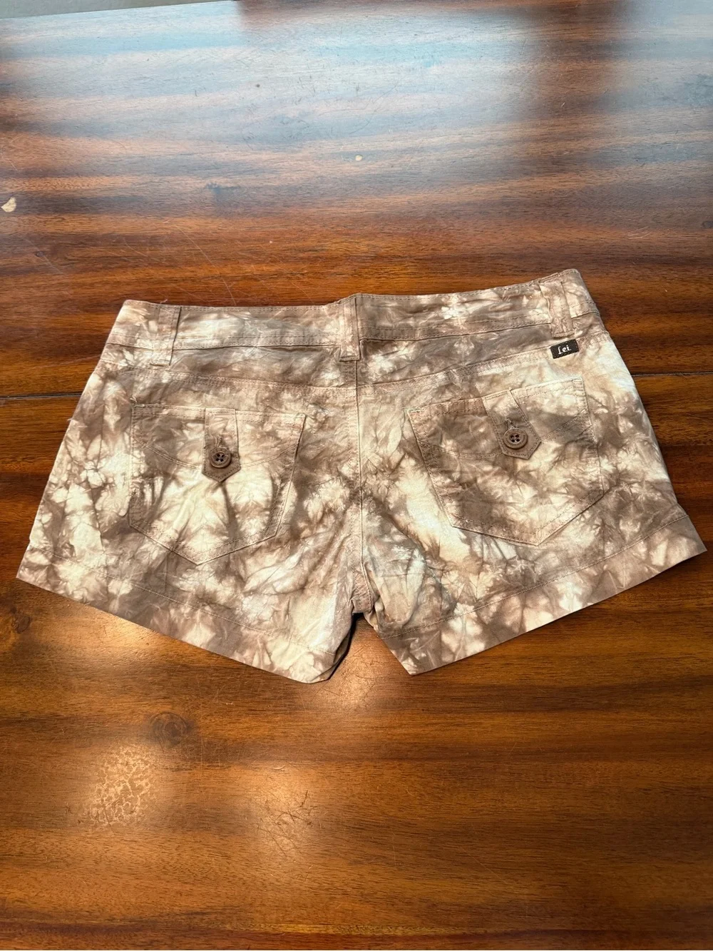 L.E.I. Tie-Dye Cotton Bermuda Shorts in Neutral Brown by L by Livi